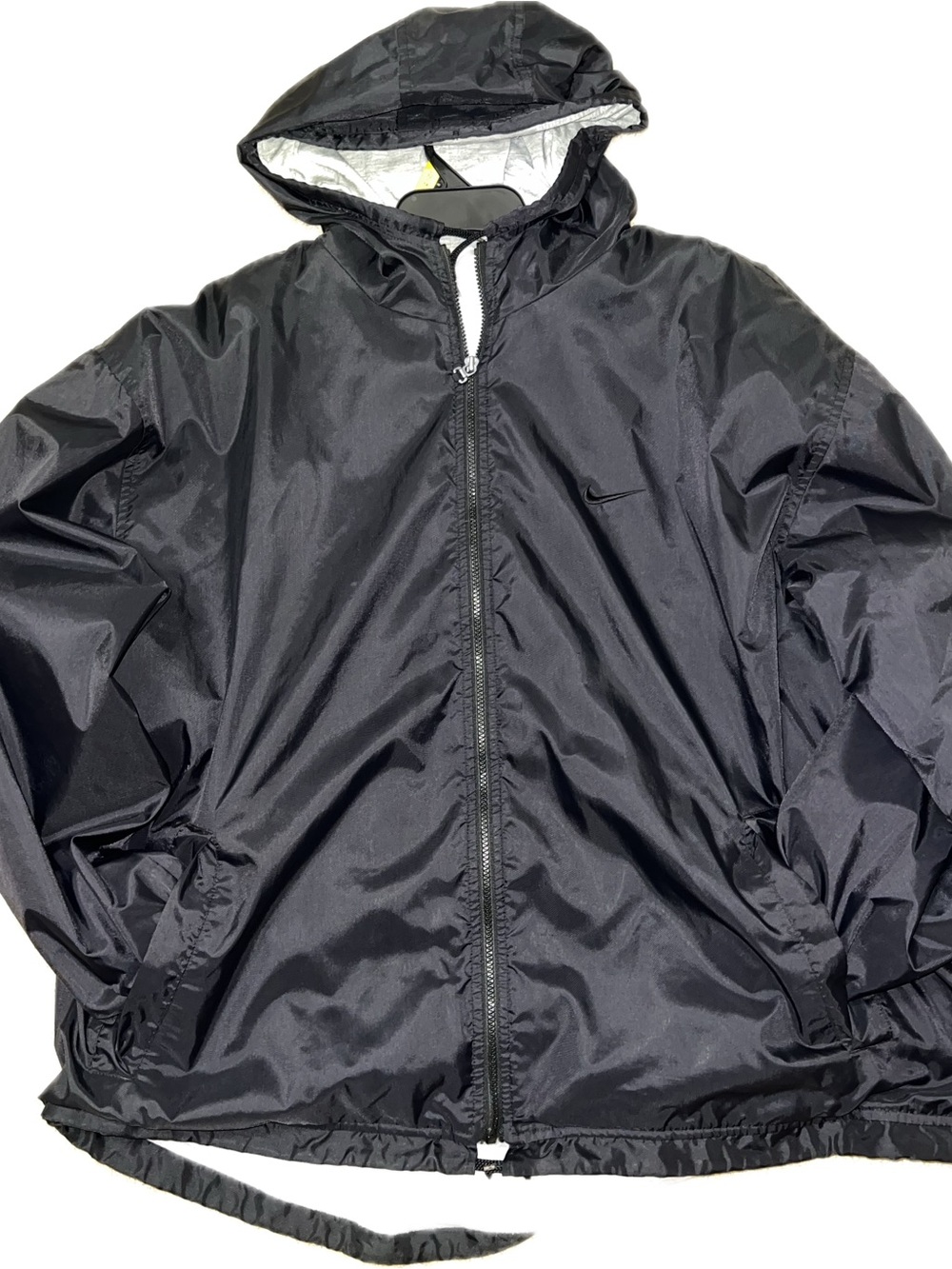Nike Black Hooded Windbreaker Jacket with Full-Zip